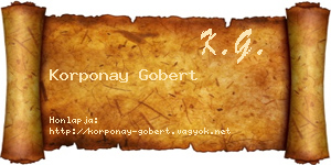 Korponay Gobert névjegykártya